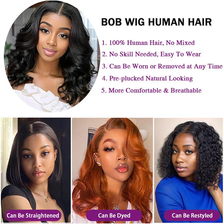 Best short wavy curly women's human hair medium size wigs
